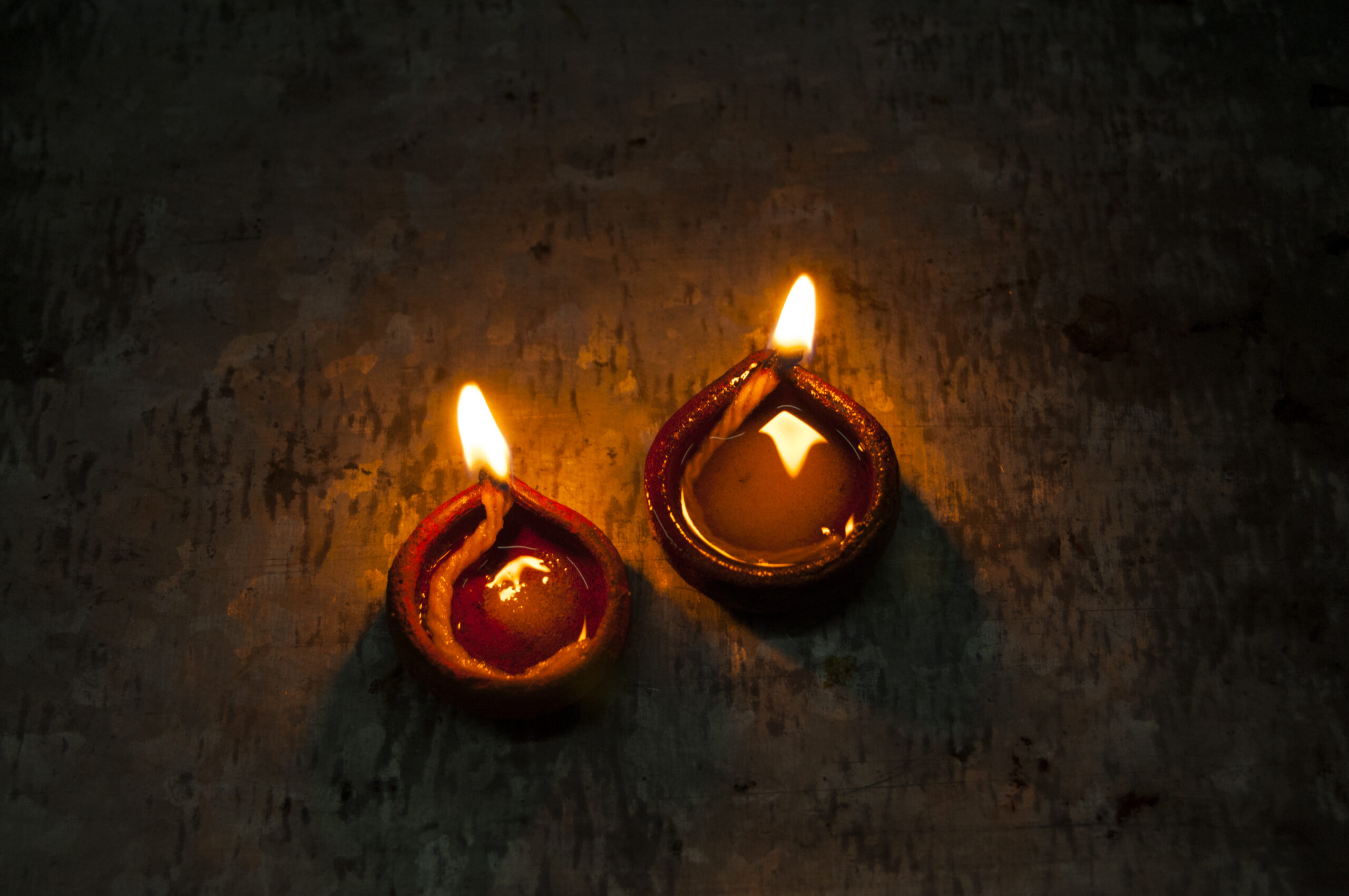 Firing diya in temple for prayer worship